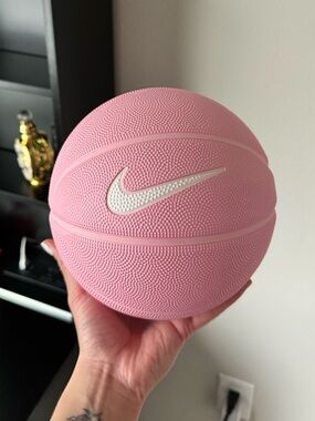Nike Pink Mini Basketball with White Swoosh Logo